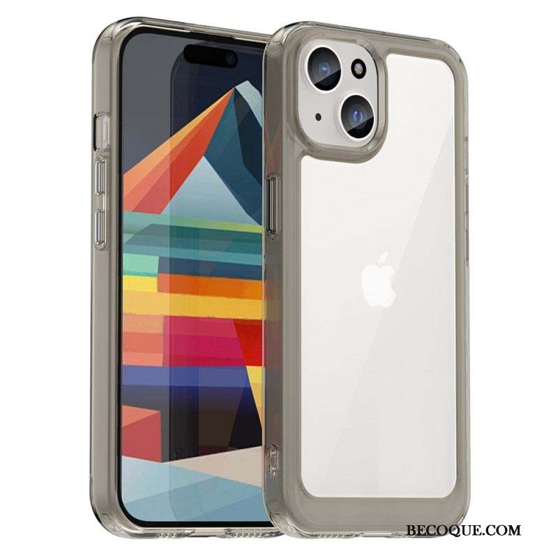 Coque iPhone 15 Plus Dos Acrylique et Rebords Silicone