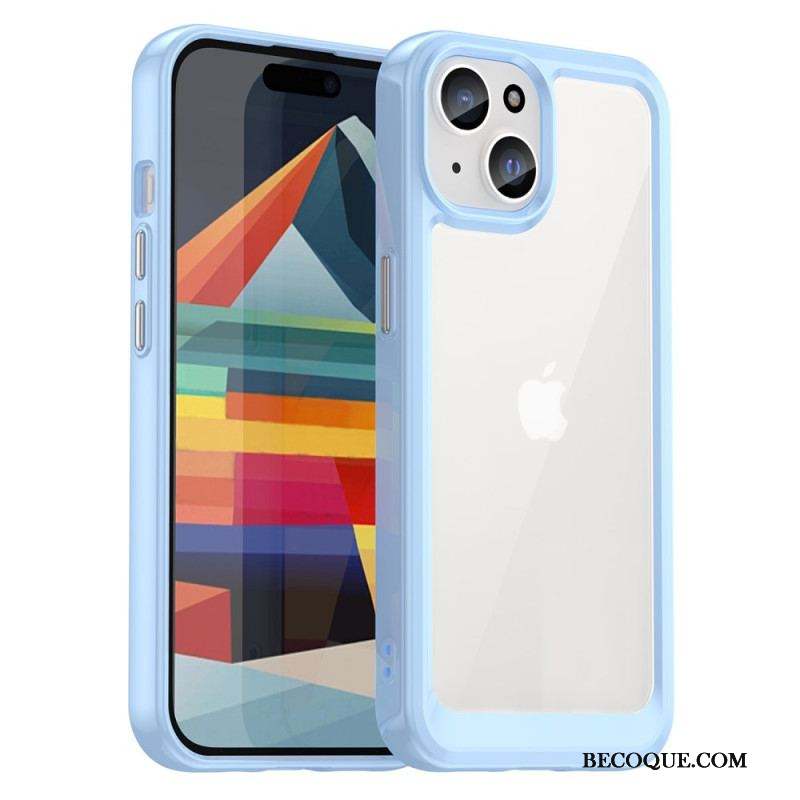 Coque iPhone 15 Plus Dos Acrylique et Rebords Silicone