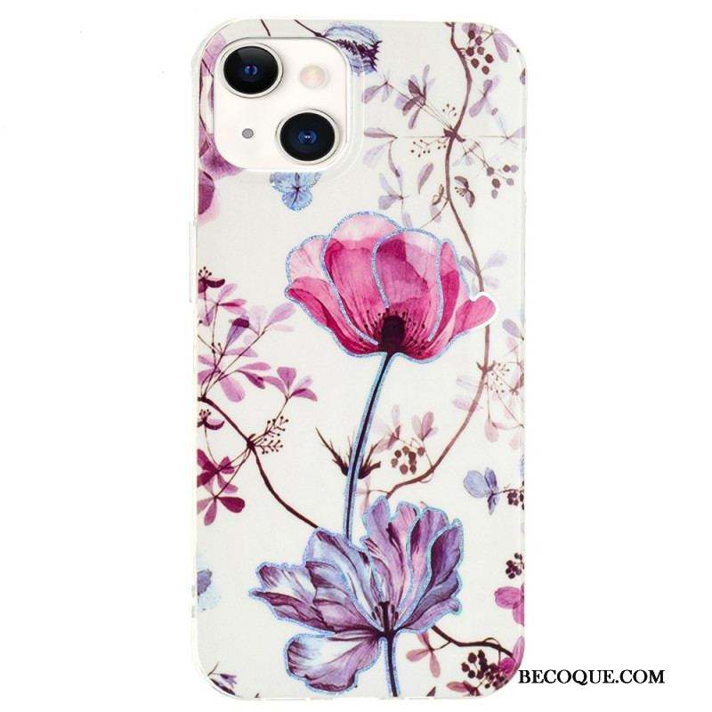 Coque iPhone 15 Plus Marbre Floral