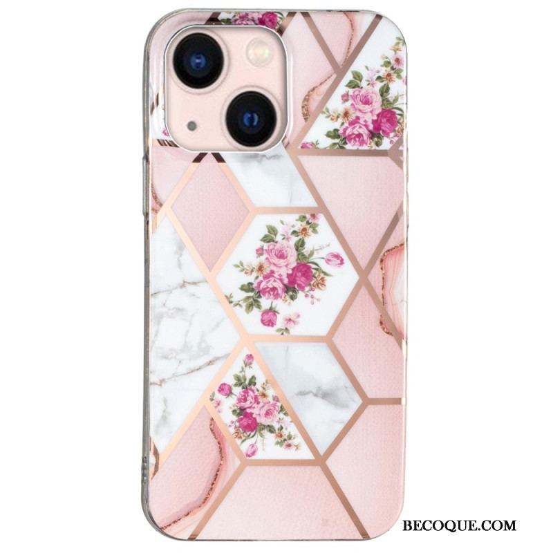 Coque iPhone 15 Plus Marbre Floral