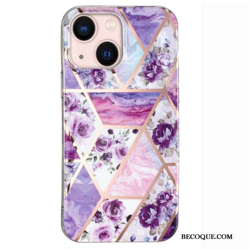 Coque iPhone 15 Plus Marbre Floral