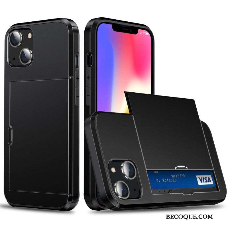 Coque iPhone 15 Plus Porte-Cartes Intégré Effet Métal