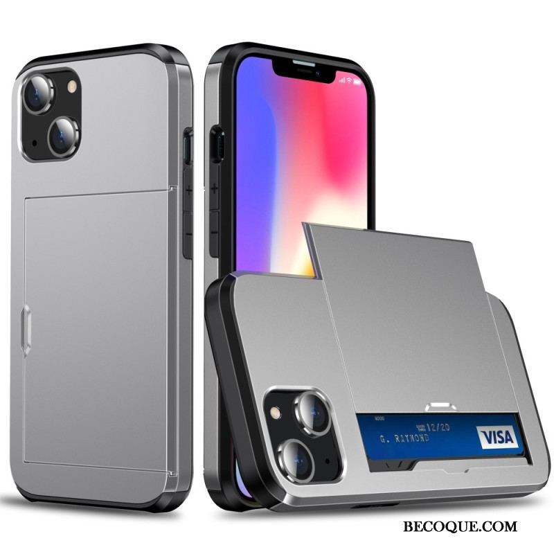 Coque iPhone 15 Plus Porte-Cartes Intégré Effet Métal