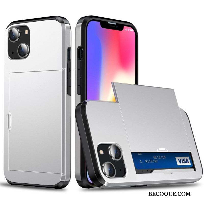 Coque iPhone 15 Plus Porte-Cartes Intégré Effet Métal