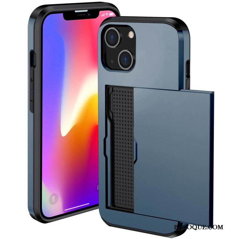 Coque iPhone 15 Plus Porte-Cartes Intégré Effet Métal