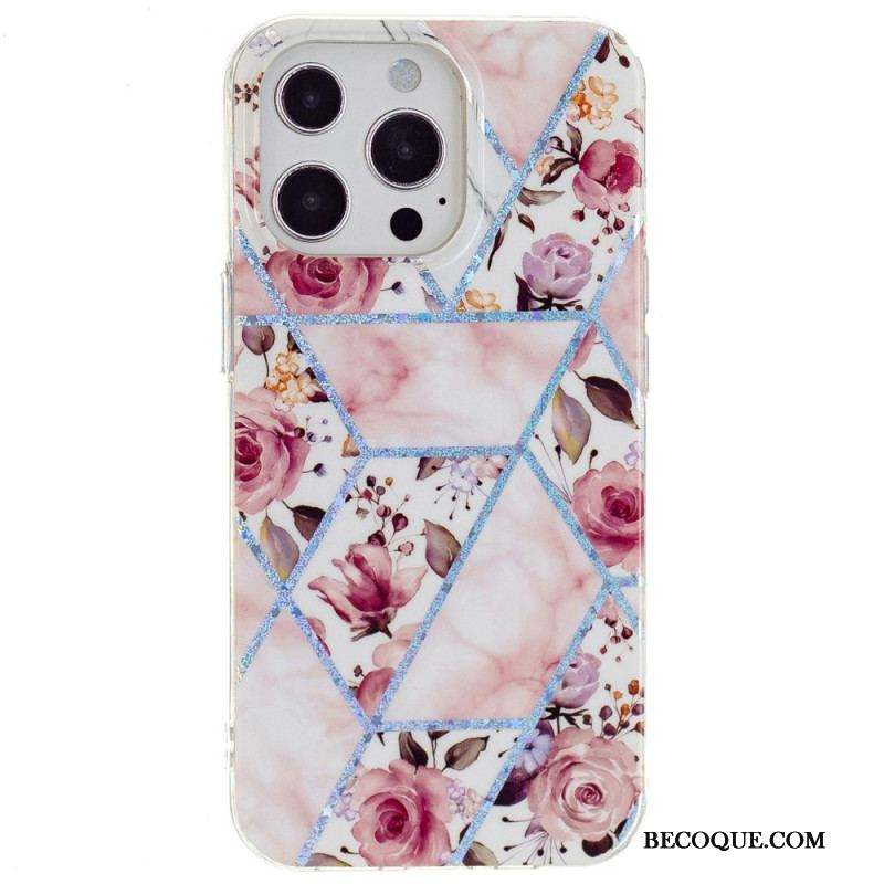 Coque iPhone 15 Pro Marbre Floral