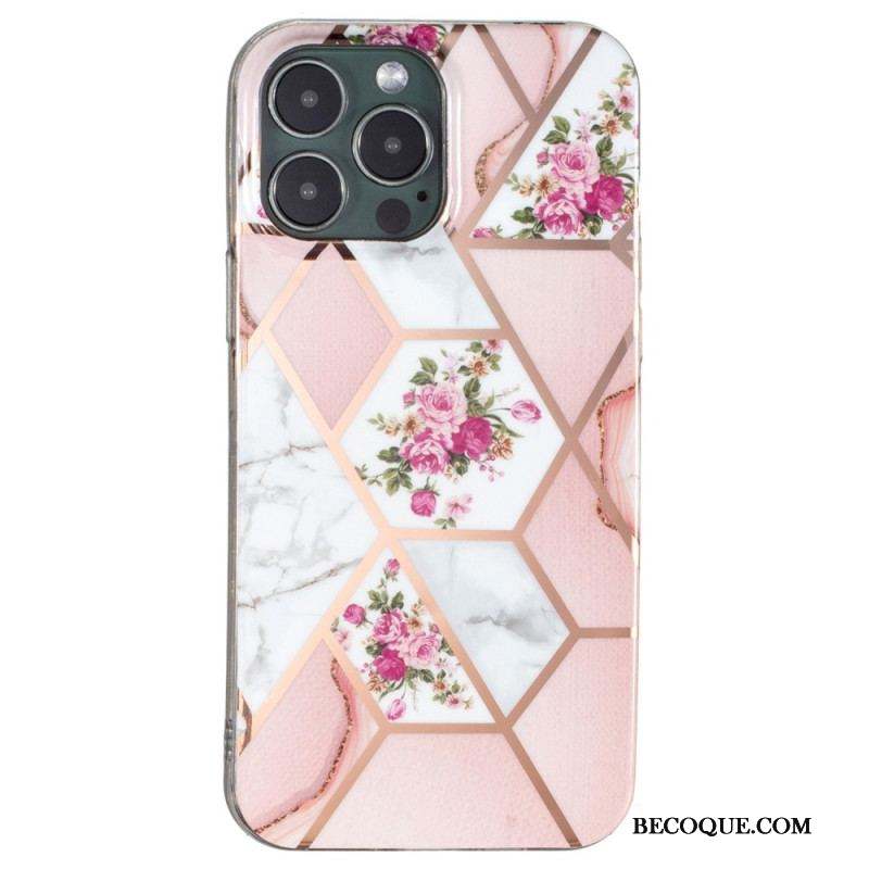 Coque iPhone 15 Pro Marbre Floral