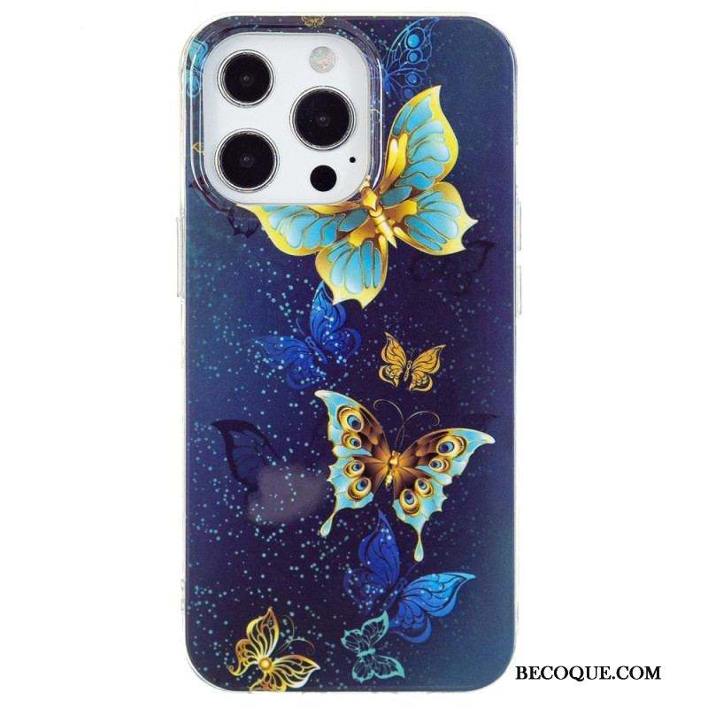 Coque iPhone 15 Pro Max Fluorescente Papillons