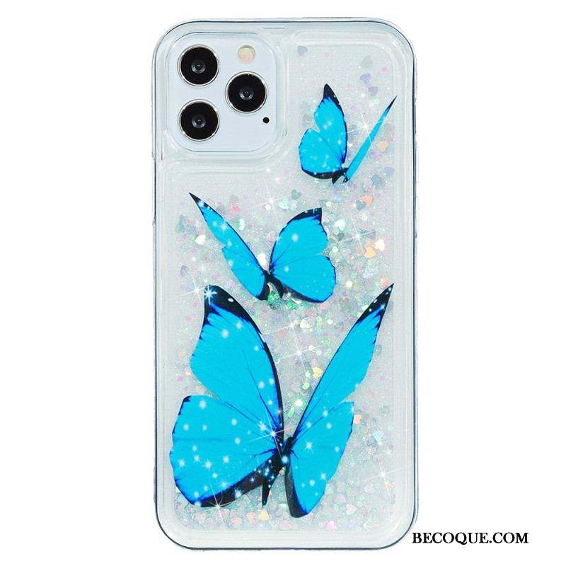 Coque iPhone 15 Pro Max Paillettes Papillons