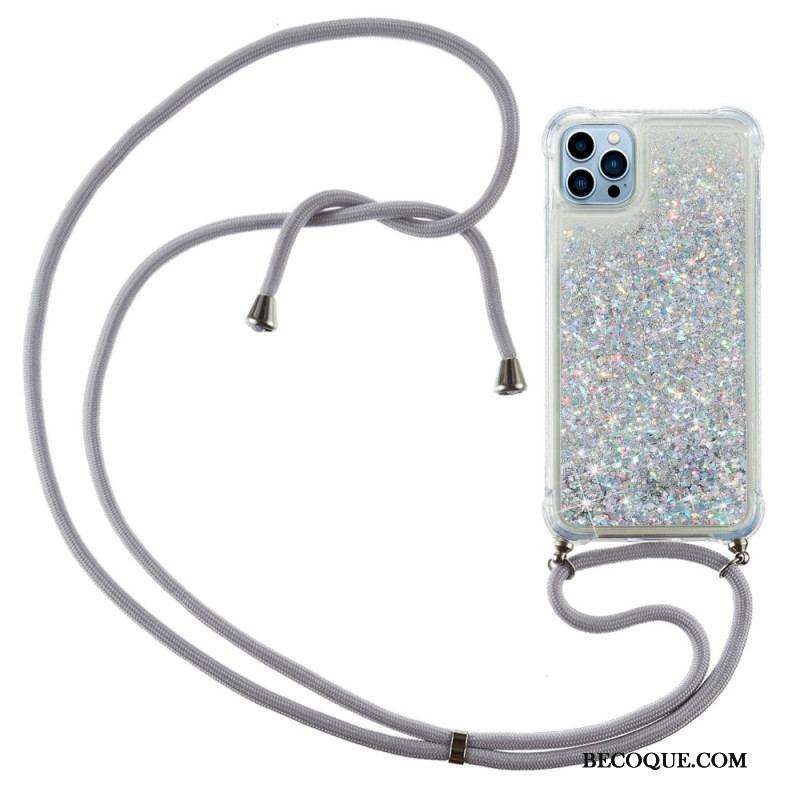 Coque iPhone 15 Pro Max à Cordon Paillettes