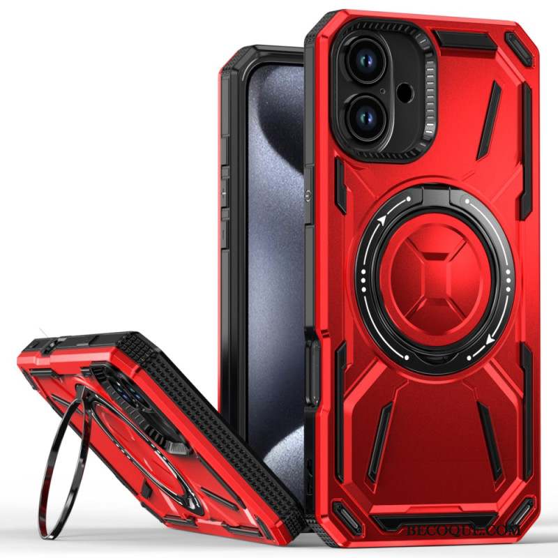 Coque iPhone 16 Plus Effet Métal Support Magnétique