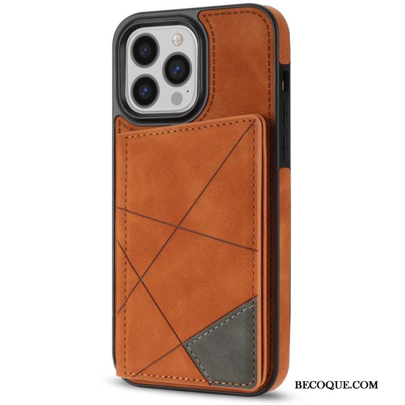 Coque iPhone 16 Pro Max Porte-Cartes Motif Géométrique