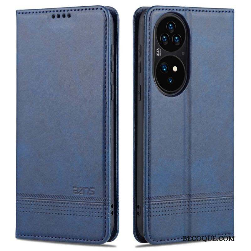 Flip Cover Huawei P50 Pro Style Cuir AZNS