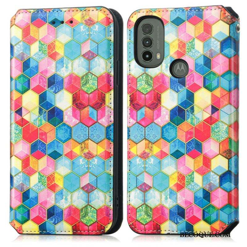 Flip Cover Moto E40 / E30 / E20 Artistique RFID