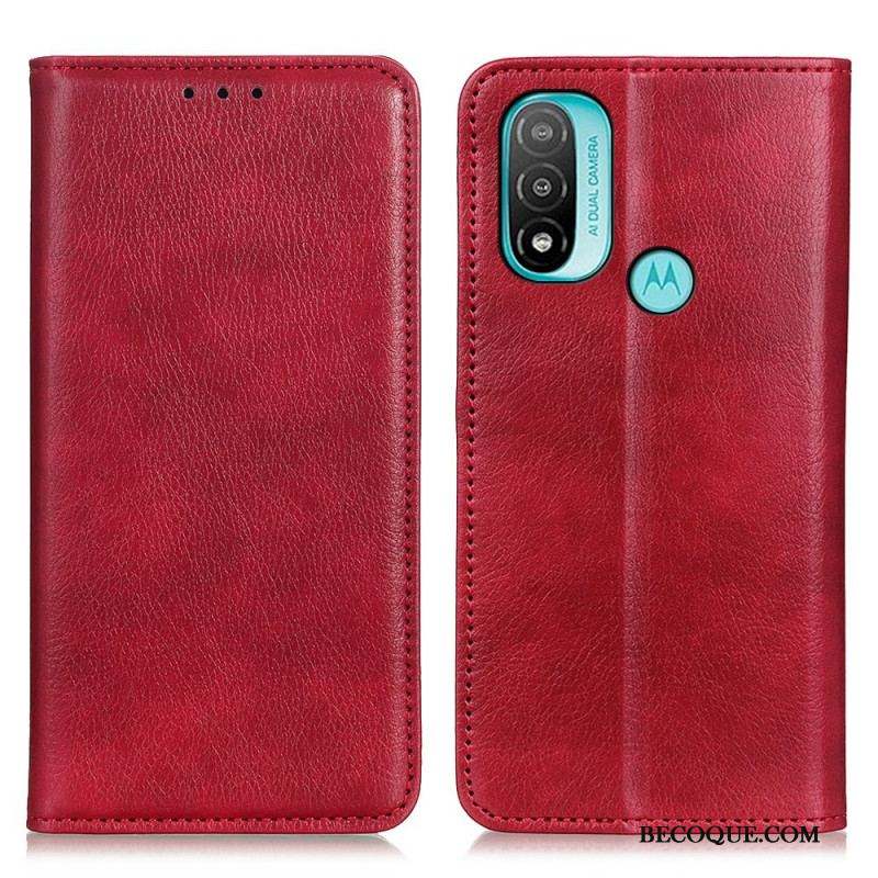 Flip Cover Moto E40 / E30 / E20 Cuir Fendu Texturé