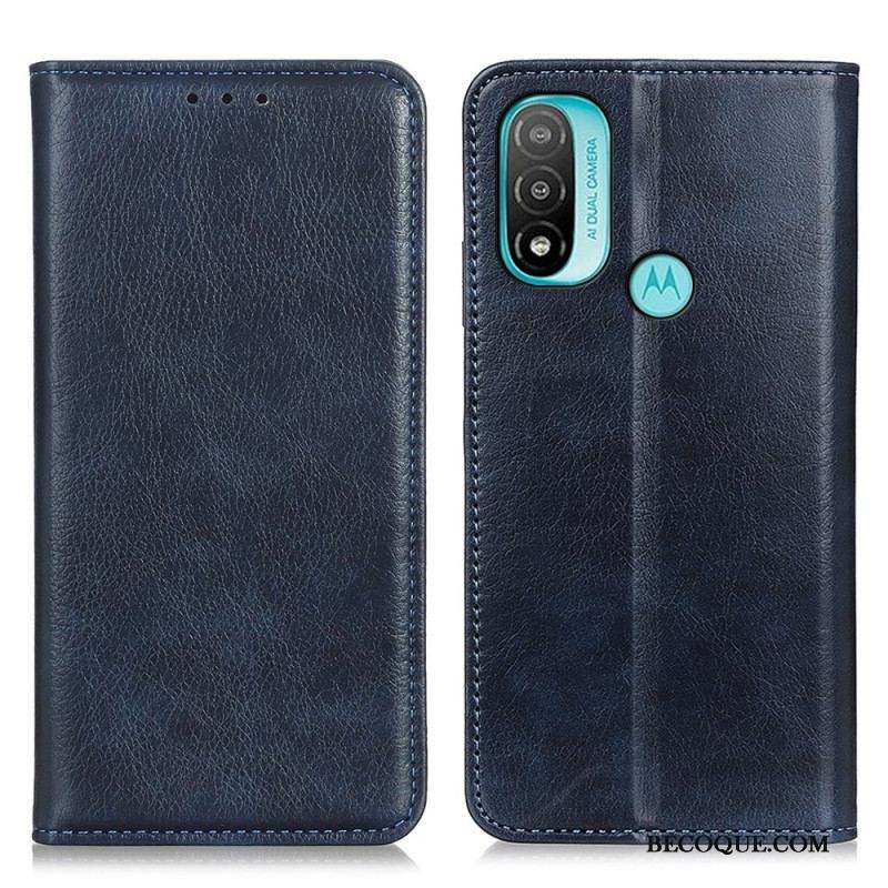 Flip Cover Moto E40 / E30 / E20 Cuir Fendu Texturé