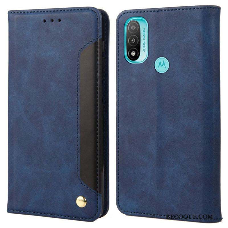 Flip Cover Moto E40 / E30 / E20 Effet Cuir Business Bicolore