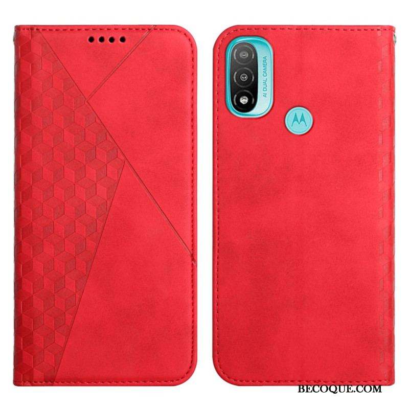 Flip Cover Moto E40 / E30 / E20 Effet Cuir Géo