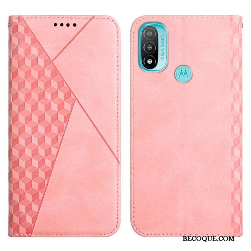 Flip Cover Moto E40 / E30 / E20 Effet Cuir Géo