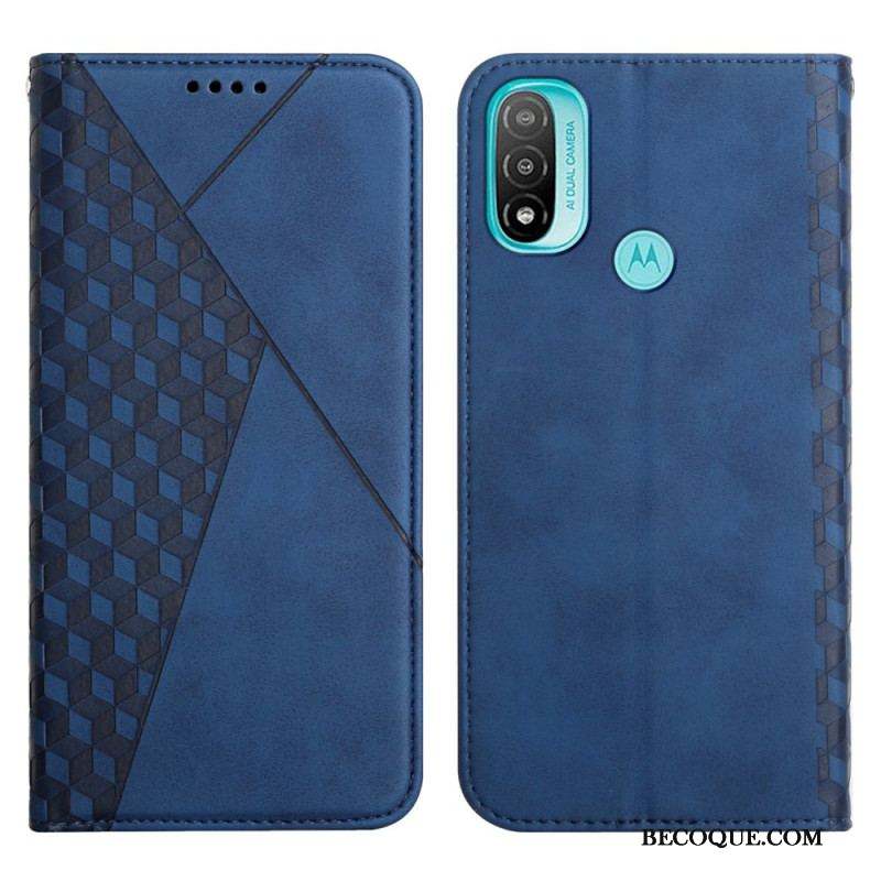 Flip Cover Moto E40 / E30 / E20 Effet Cuir Géo