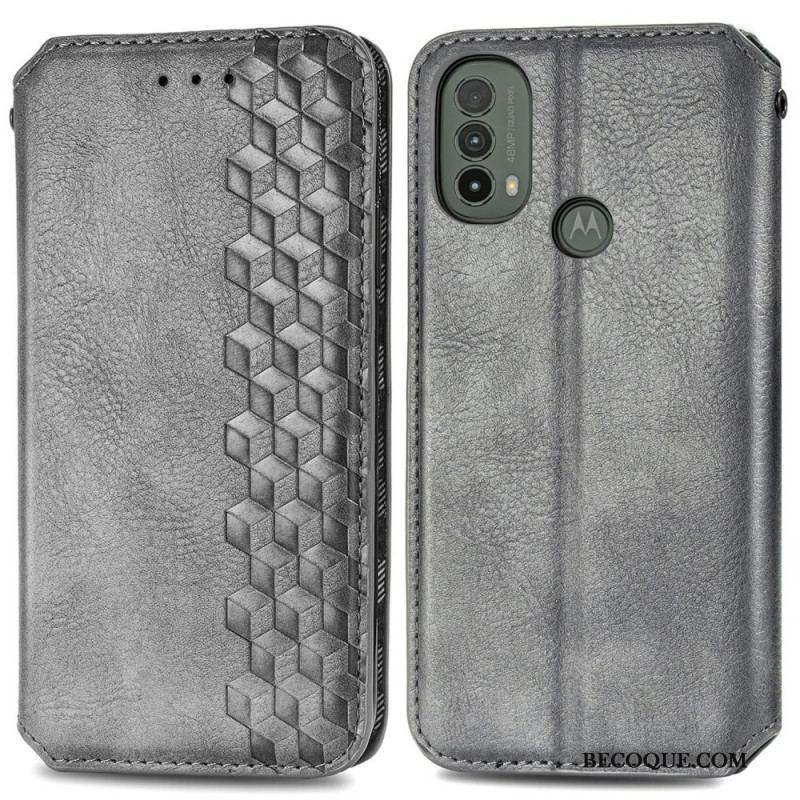 Flip Cover Moto E40 / E30 / E20 Effet Cuir Texture Diamant