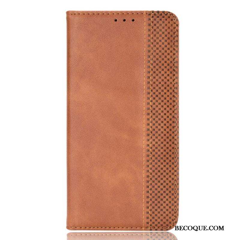 Flip Cover Moto E40 / E30 / E20 Effet Cuir Vintage Stylisé