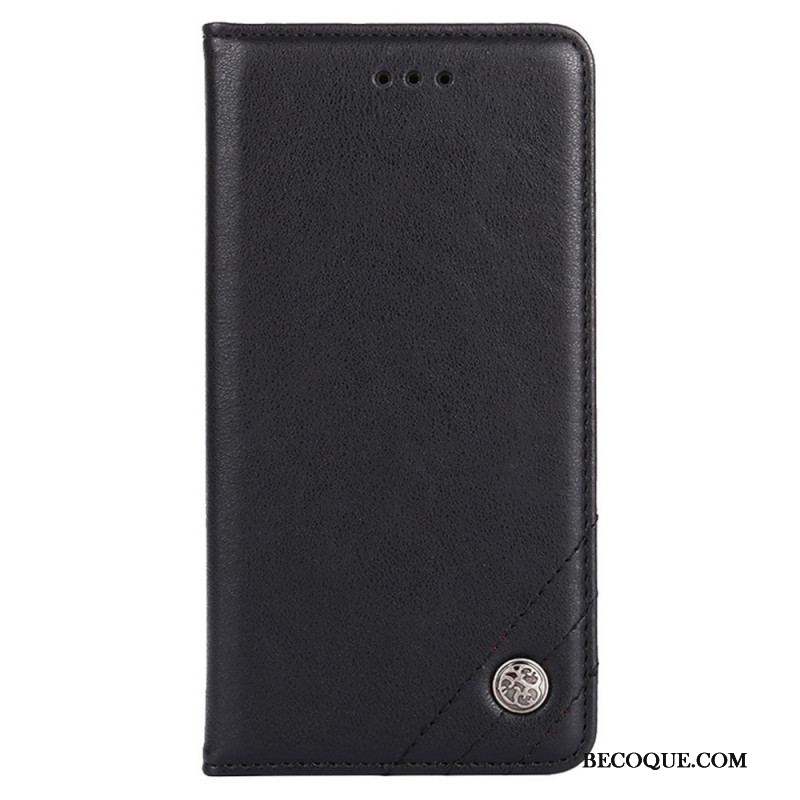 Flip Cover Moto E40 / E30 / E20 Style Cuir Rivet