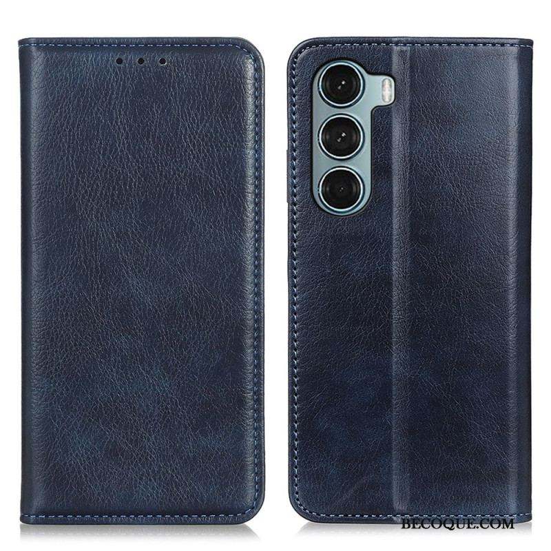 Flip Cover Moto G200 5G Cuir Litchi Fendu Texture