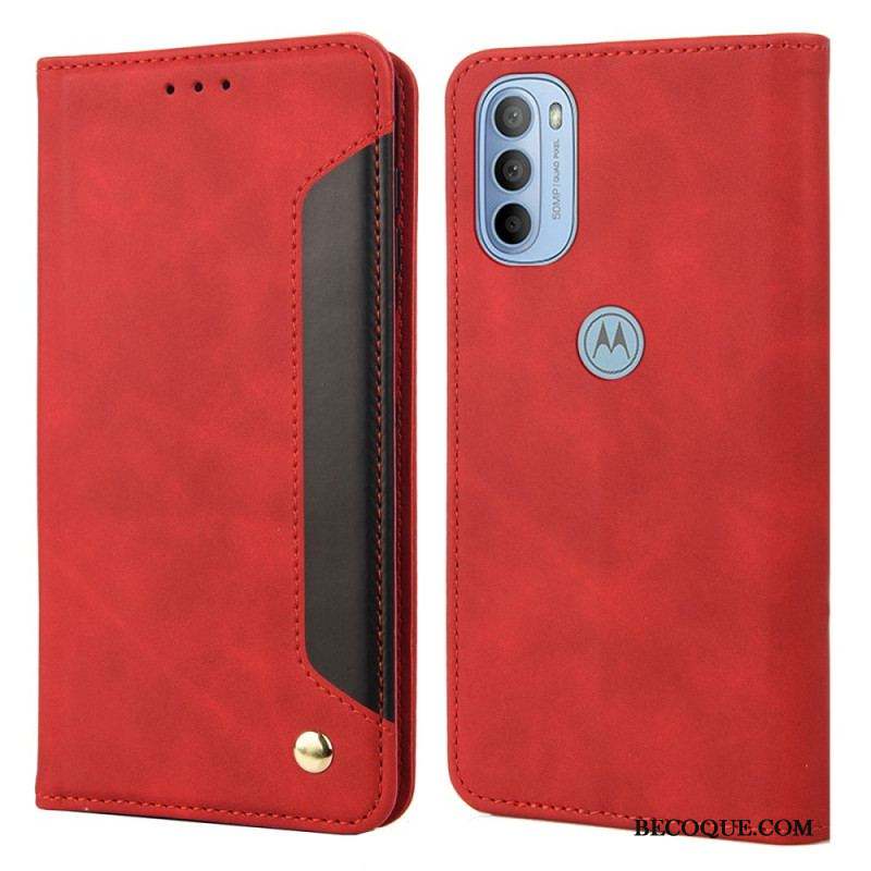 Flip Cover Moto G51 5G Effet Cuir Business Bicolore