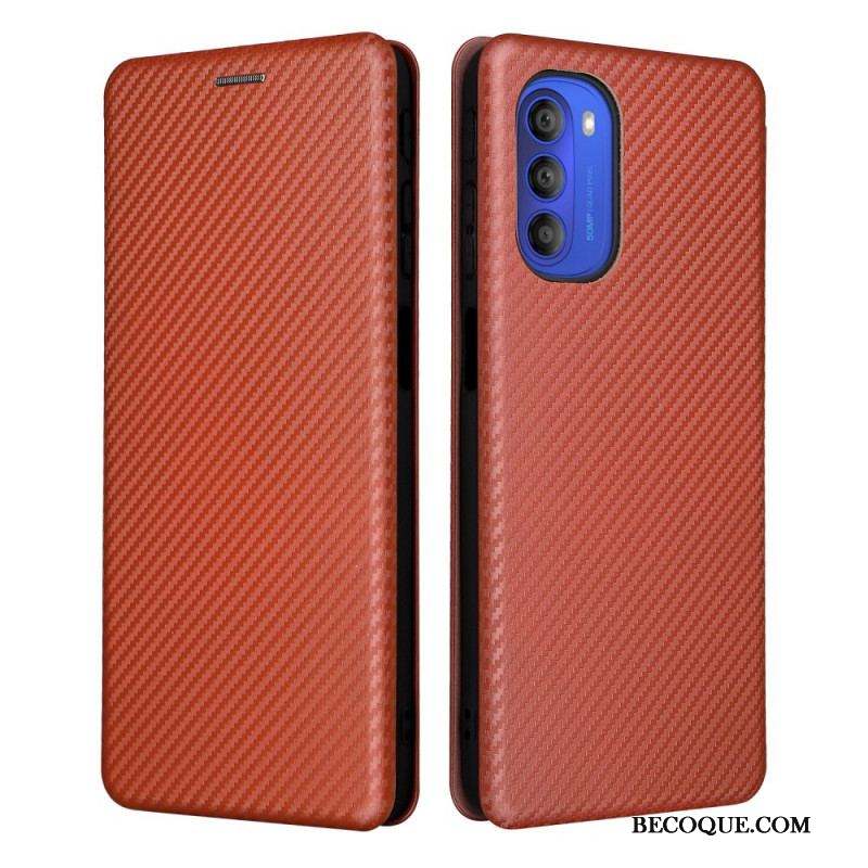 Flip Cover Moto G51 5G Silicone Carbone Coloré