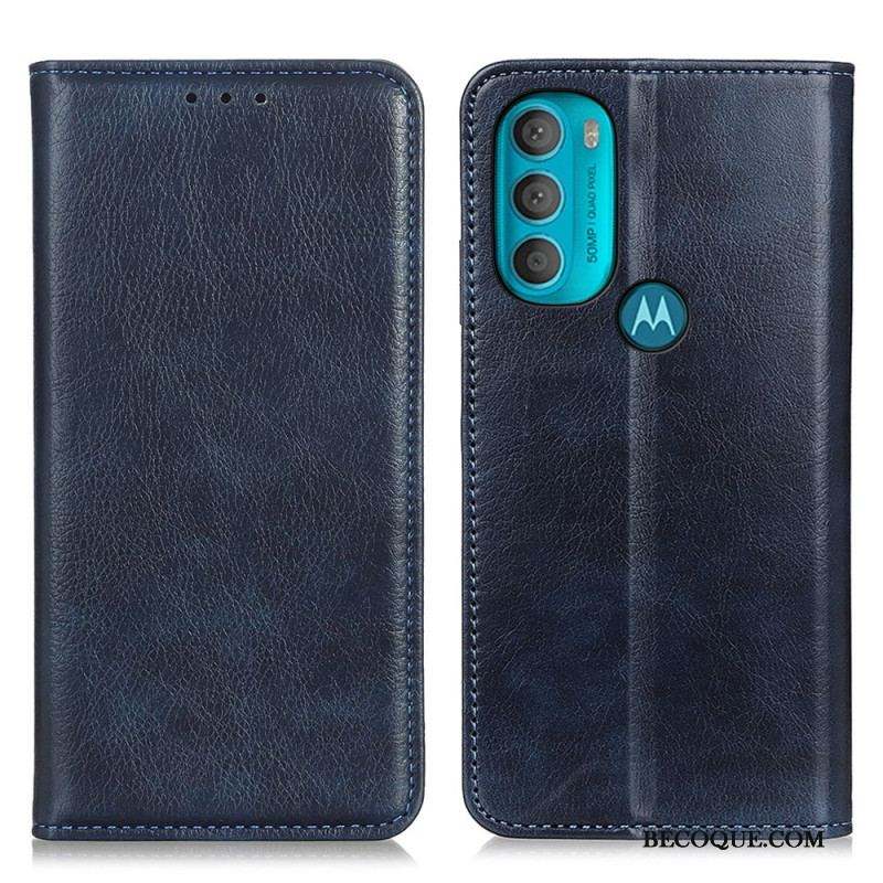 Flip Cover Moto G71 5G Cuir Fendu Texturé