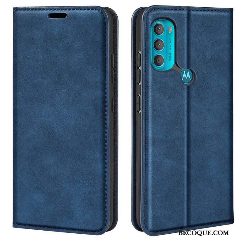 Flip Cover Moto G71 5G Effet Cuir Douceur Soie