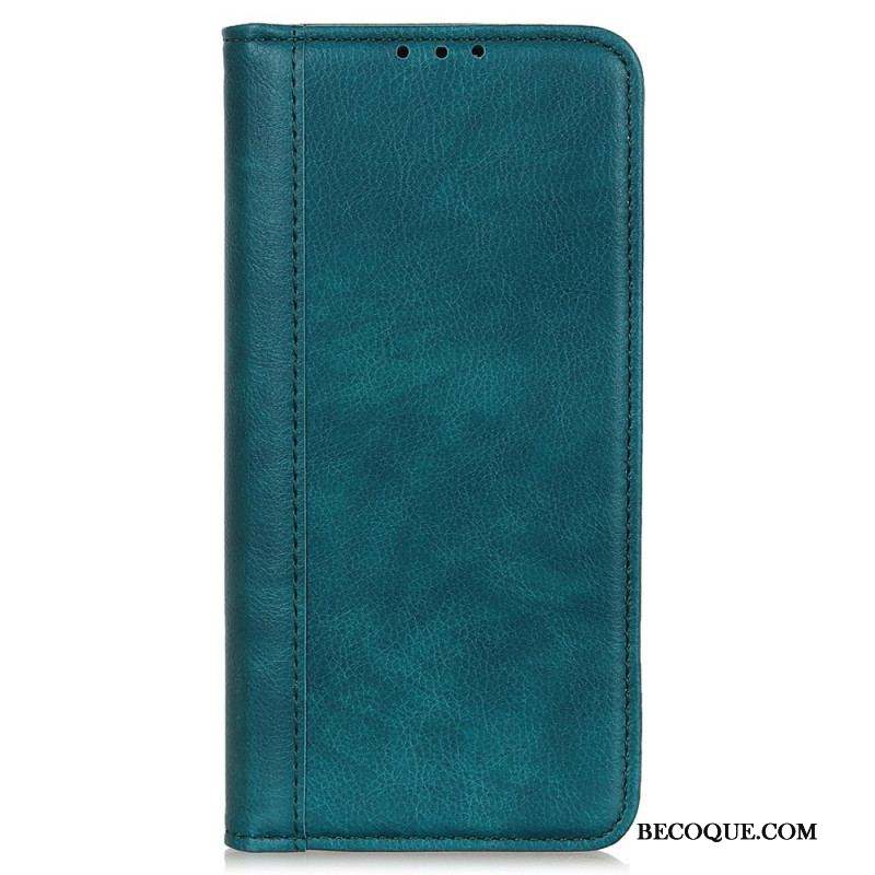 Flip Cover Moto G73 5G Cuir Fendu Stylé