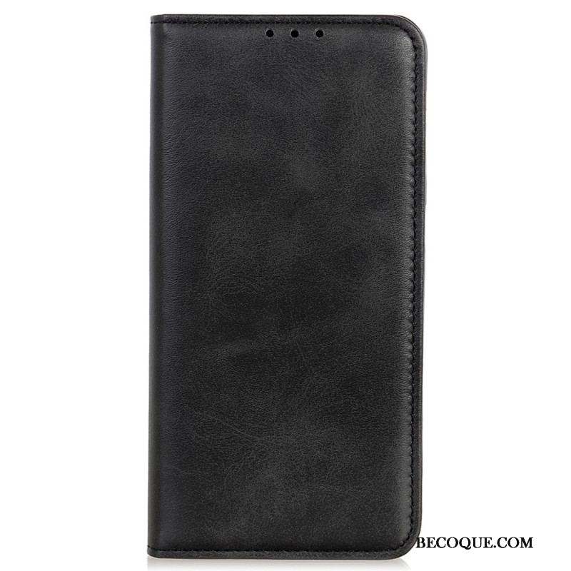 Flip Cover Moto G73 5G Cuir Fendu Élégance