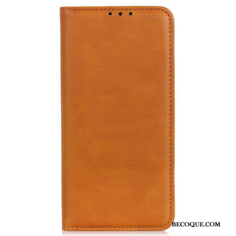 Flip Cover Moto G73 5G Cuir Fendu Élégance