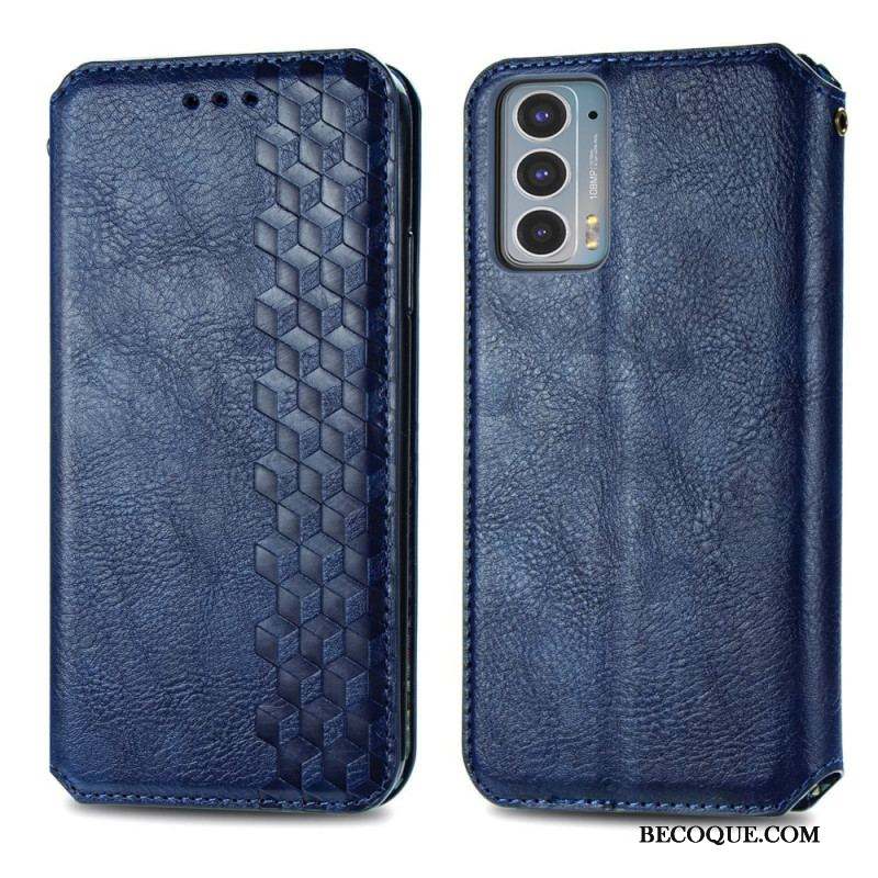 Flip Cover Motorola Edge 20 Effet Cuir Texture Diamant