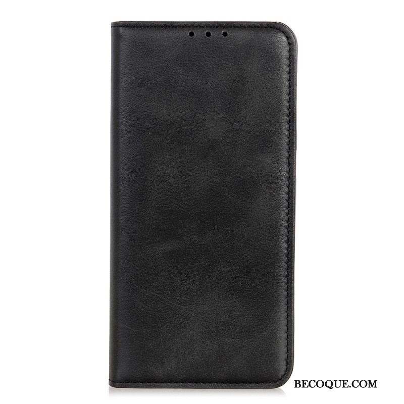 Flip Cover Motorola Edge 40 Pro Cuir Fendu Élégance