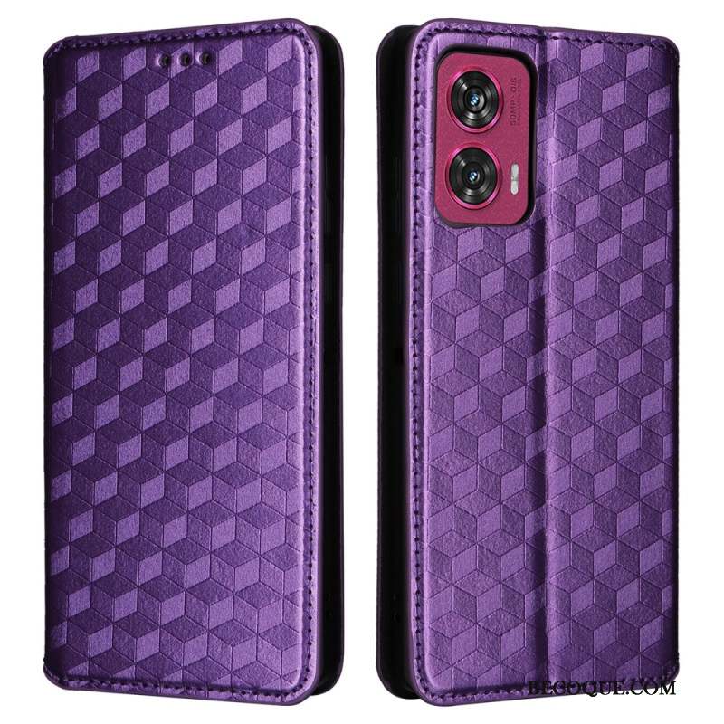 Flip Cover Motorola Edge 50 Fusion Losanges 3D