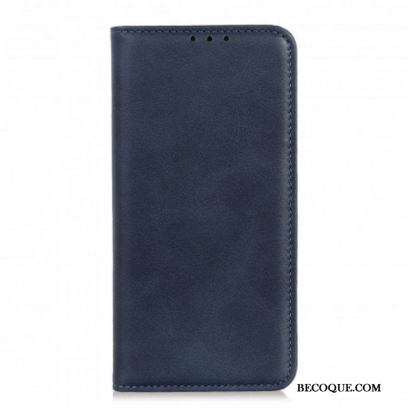 Flip Cover Motorola G60s Cuir Fendu Mat