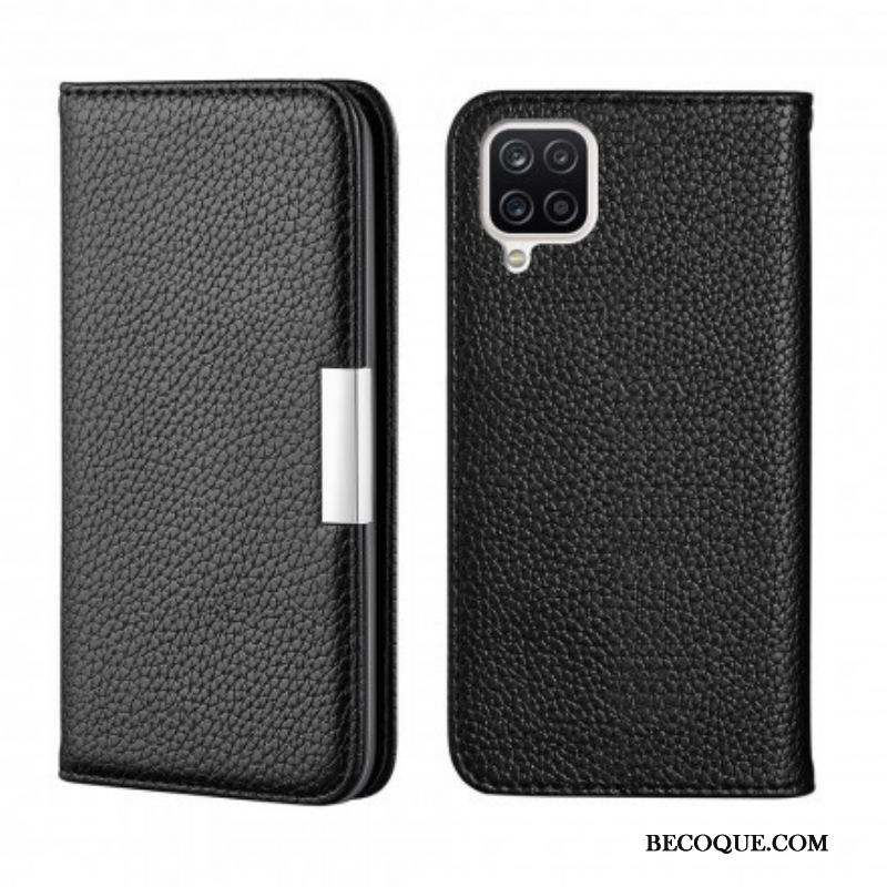 Flip Cover Samsung Galaxy A12 / M12 Simili Cuir Litchi Ultra Chic