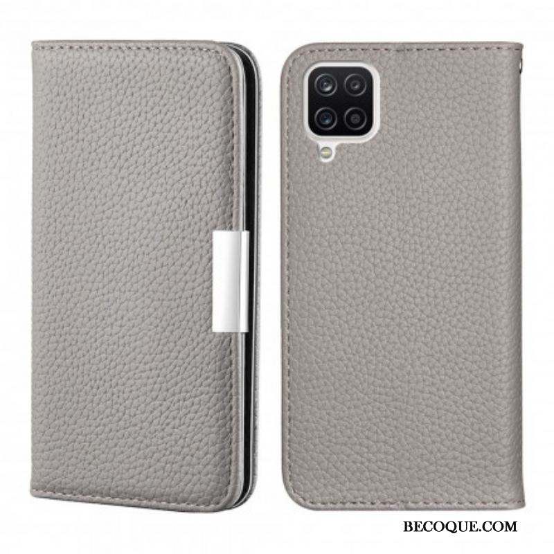 Flip Cover Samsung Galaxy A12 / M12 Simili Cuir Litchi Ultra Chic