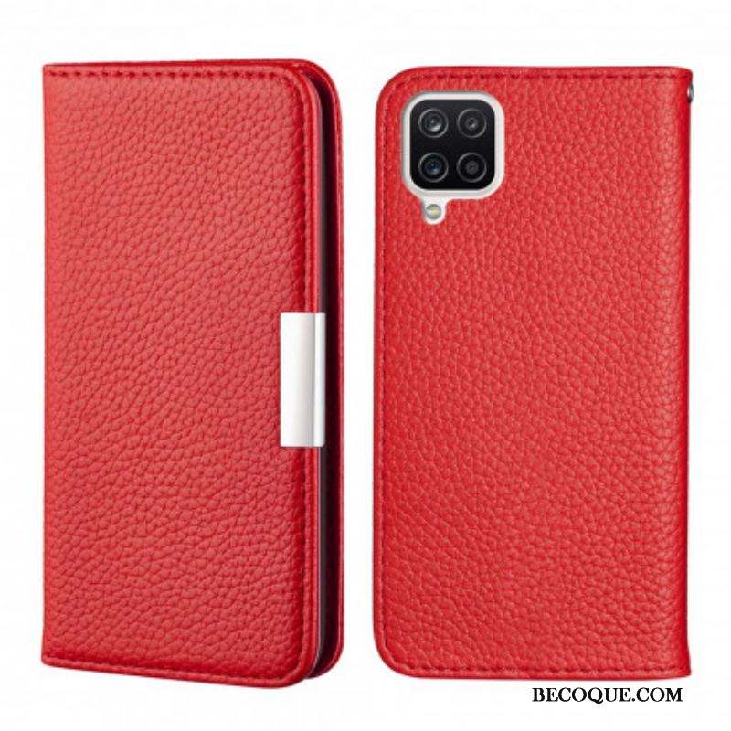 Flip Cover Samsung Galaxy A12 / M12 Simili Cuir Litchi Ultra Chic