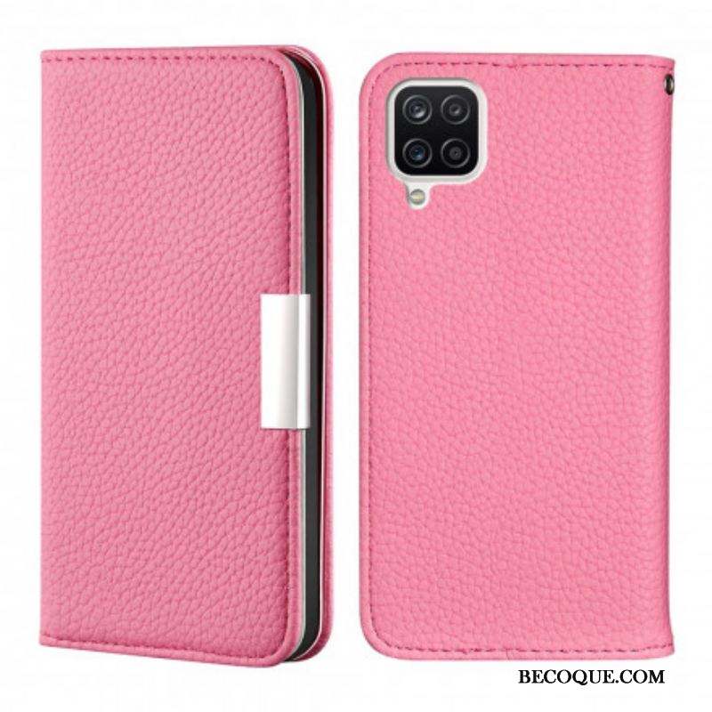 Flip Cover Samsung Galaxy A12 / M12 Simili Cuir Litchi Ultra Chic