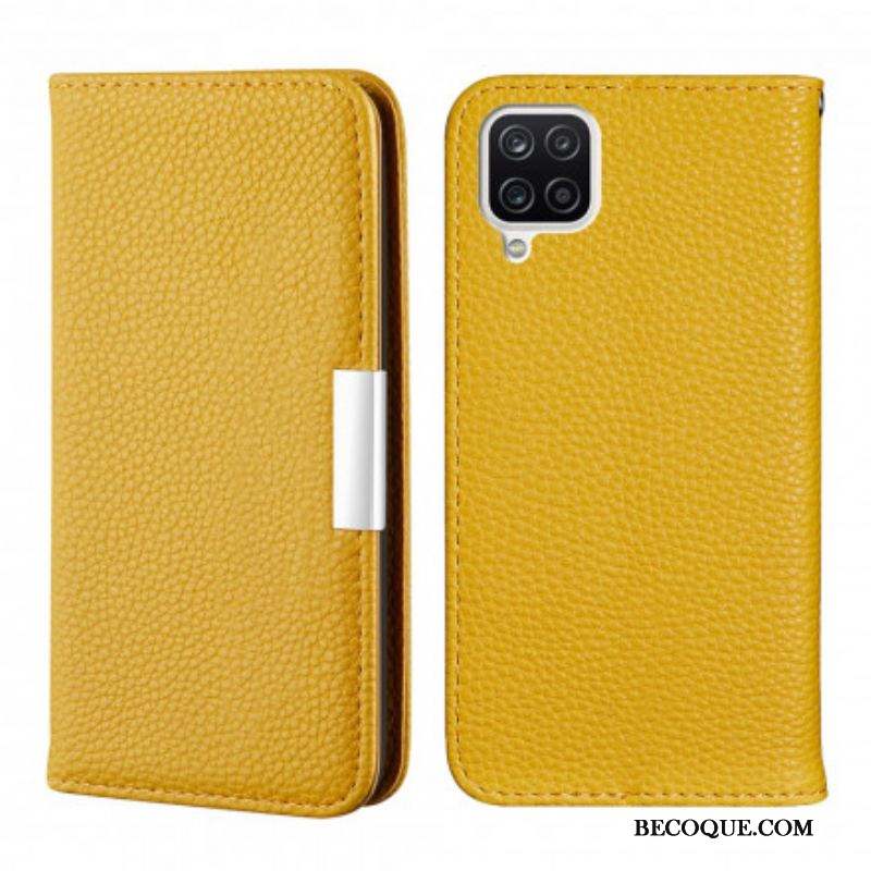 Flip Cover Samsung Galaxy A12 / M12 Simili Cuir Litchi Ultra Chic