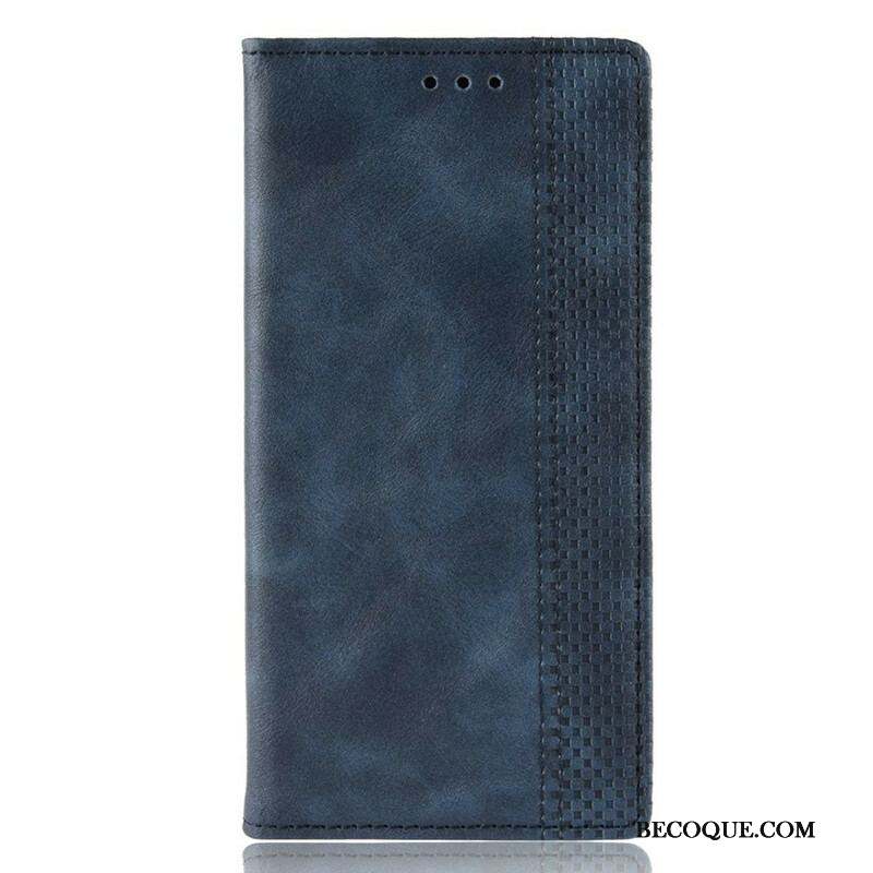 Flip Cover Samsung Galaxy A42 5G Effet Cuir Vintage Stylisé