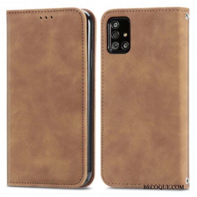 Flip Cover Samsung Galaxy A51 5G Simili Cuir Vintage