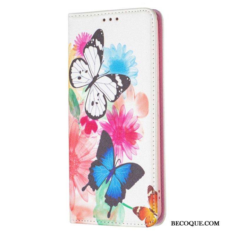 Flip Cover Samsung Galaxy A53 5G Papillons Colorés