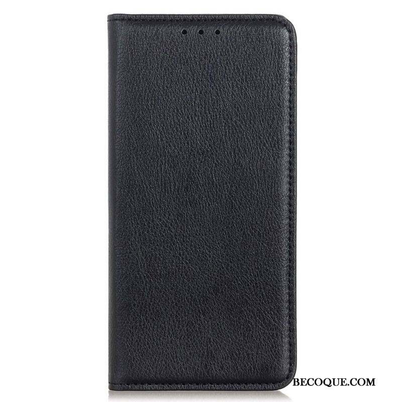 Flip Cover Samsung Galaxy M13 Cuir Fendu Litchi