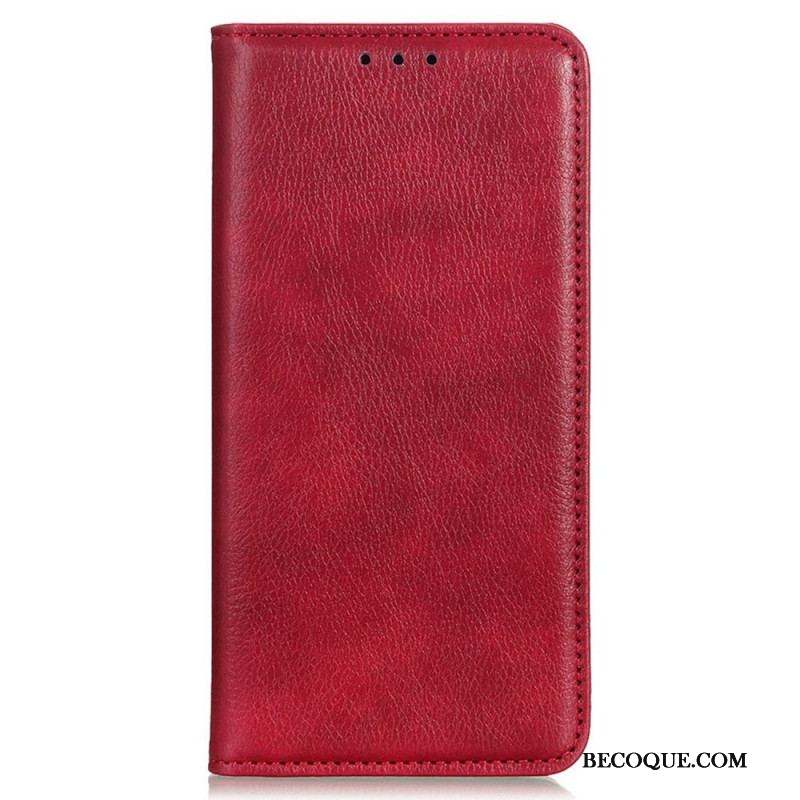 Flip Cover Samsung Galaxy M13 Cuir Fendu Litchi