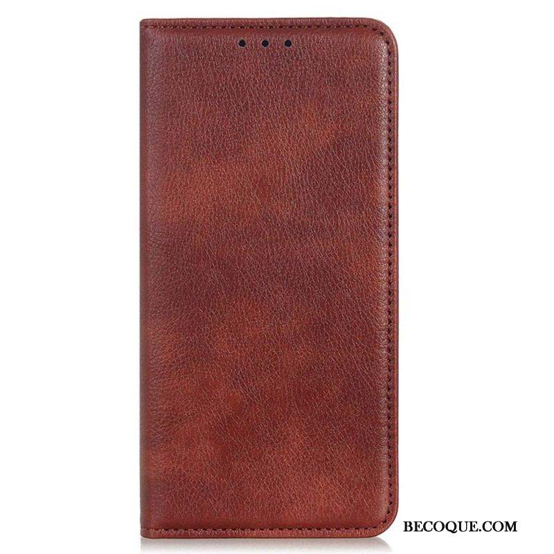 Flip Cover Samsung Galaxy M13 Cuir Fendu Litchi